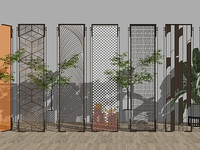 轻奢简约屏风 景观艺术屏风 镂空屏风 金属屏风 玻璃屏风