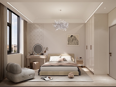法式奶油家居卧室 主卧 次卧 现代 简约 时尚