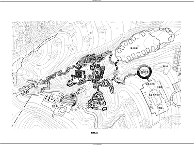 温泉度假区 山地温泉总平图 施工图