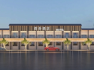 现代酒店外观 酒店门头外观