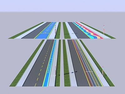 现代车行道路 景观道路