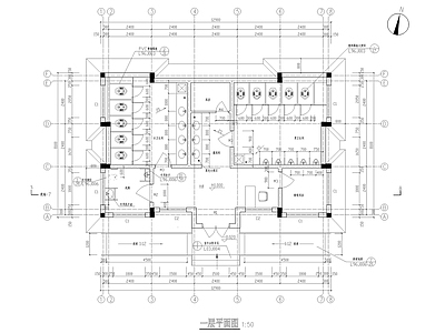 现代公厕 平屋面公共厕所建 施工图