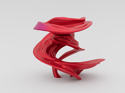 现代简约雕塑摆件 飘带雕塑 现代雕塑 异形雕塑 雕塑