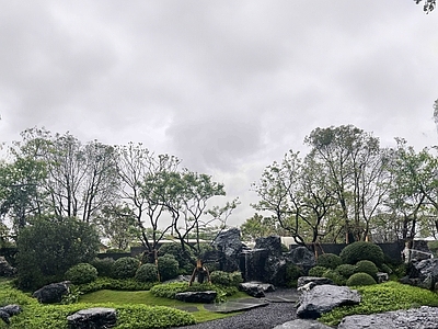 现代新中式其它外景 传统园林庭院外景 窗外景