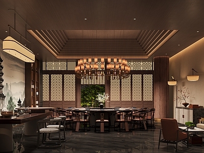 中式新中式中餐厅 中式包间