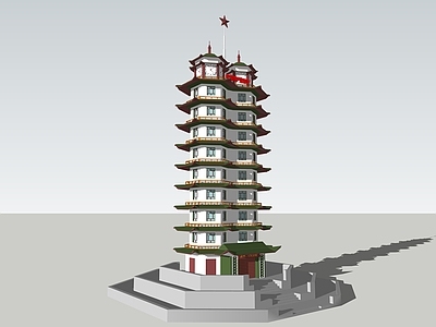 新中式古建筑 郑州二七纪念塔 河南地标建筑 古建筑 纪念馆