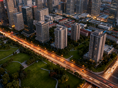 现代街道外景 街道夜景 城市街道外景 商业街外景 城市街道夜景