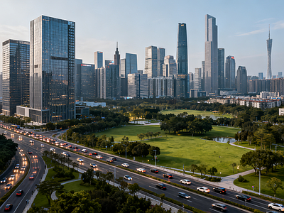 现代街道外景 道路 商业街外景 城市街道外景 城市街道日景