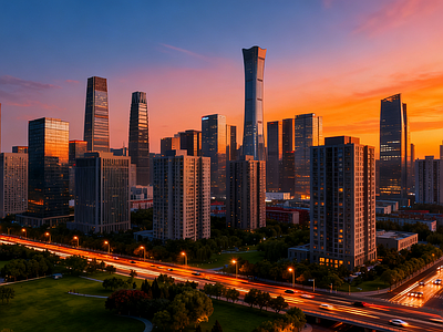 现代街道外景 道路 商业街外景 街道夜景 城市街道外景 城市街道夜景