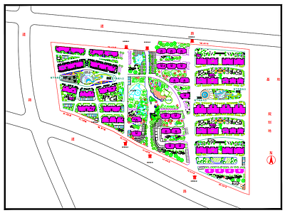 现代庭院 住宅小区景观规划 施工图