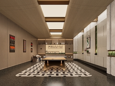新中式现代乒乓球室 商务乒乓球室