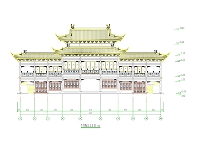 寺庙 中式古建三圣殿 中式仿古三圣殿 寺庙三圣殿 寺庙观音殿 施工图