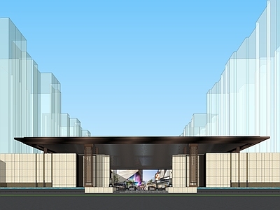 现代新中式售楼处建筑 新中式售楼处
