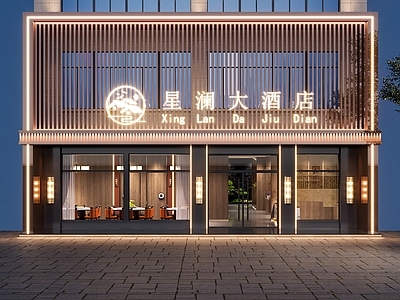 新中式现代门头 酒店门头