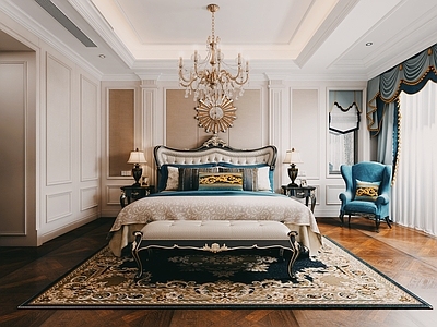 美式简欧家居卧室 主卧