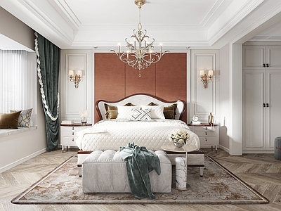 美式简欧家居卧室 主卧