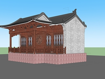 中式古建筑 仿古建筑 戏台 戏楼 民居 斗拱