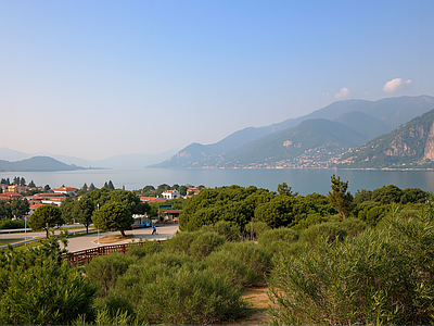 现代其它外景 户外远山水小镇风
