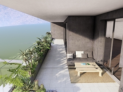 现代屋顶花园 阳台绿植 休闲阳台景观 特色热带植物 ins风阳台花园