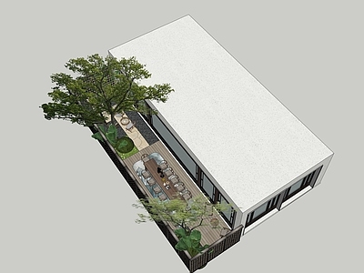 现代新中式别墅庭院 现代庭院