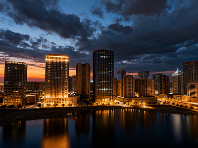 现代其它外景 窗外景 城市夜景 城市外景