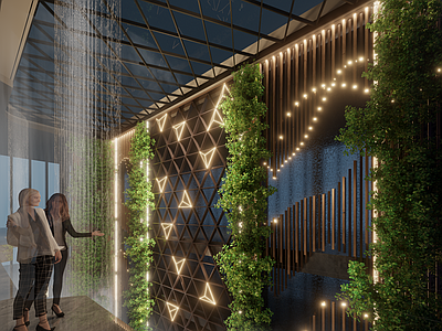 现代酒店大堂 现代酒店大堂中庭