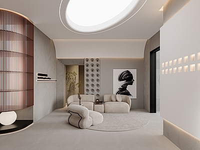 现代其他商业空间 美容院大厅 沙发休息区