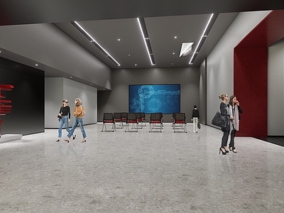 现代极简艺术展厅 展示宣传 发布厅 会议厅 序厅