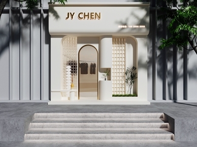 侘寂门头门面 店招 形象墙 橱窗 店铺
