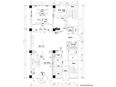 酒店 大堂吧 酒店大厅 酒店 平面图 施工图