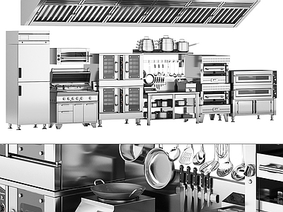 现代后厨 现代后厨厨具 餐厅厨具 厨房用品 后厨灶台