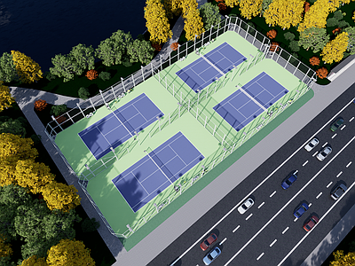 现代网球场 网球场 网球 网球公园