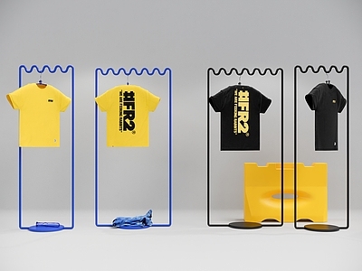 现代奶油摆件组合 多巴胺曲线框衣架 夹克tshirt 日潮FR2 dulton折叠 落地挂衣杆子