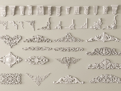 法式雕花 法式雕花 角花 灯盘 石膏构件