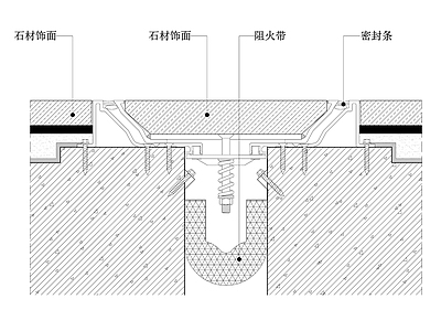 地面综合节点 地面石材变形缝节 施工图