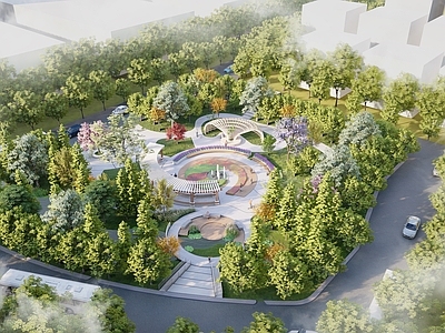 现代口袋公园 现代 公园 街角