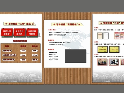 现代新中式其他文化空间 军休中心 文化墙 政策文化