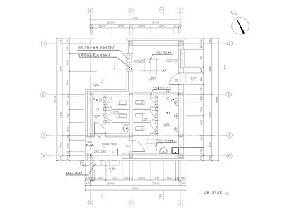 现代公厕 斜面公共厕所建筑 施工图