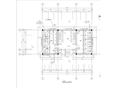 现代公厕 斜屋面厕所建筑施 施工图