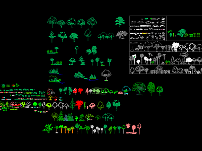 综合植物图库 植物立面 景 施工图