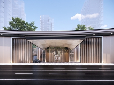 现代小区建筑 社区入口 售楼处