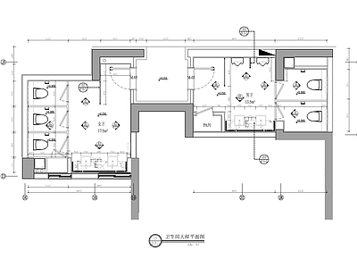 现代公共卫生间 餐厅卫生 施工图