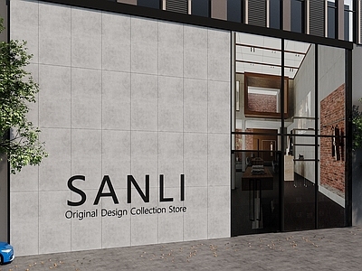 现代工业服装店 男装店 门头 工业风服装店