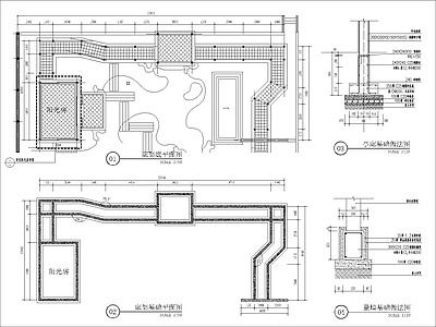 新中式亭子图库 廊架阳光房详图 施工图