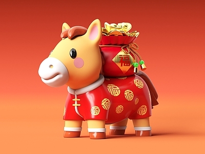 现代雕塑摆件 生肖马