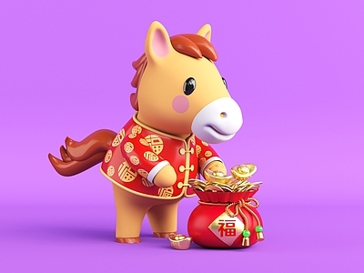 现代雕塑摆件 生肖马