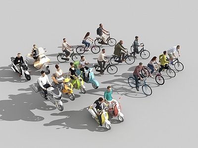 虚拟人物 骑车得人 人