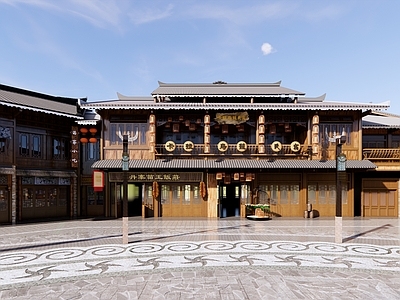 中式原木古建筑 接待中心 古建筑