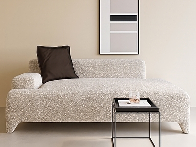 现代贵妃椅 现代贵妃榻 茶几 挂画