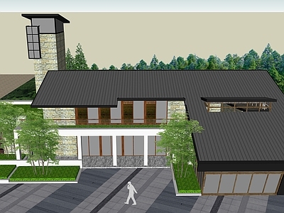 现代轻奢小公建 服务建筑 景观驿站 公园建筑 特色建筑 管理建筑